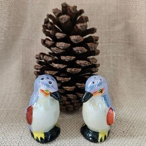 Vintage Japanese Lusterware Ceramic Penguin Puffin Salt & Pepper Shakers